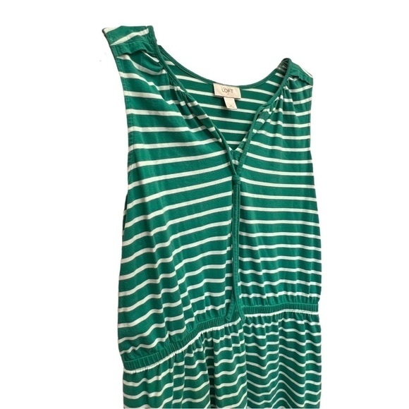 Ann Taylor LOFT Green & White Striped Dress, Summer Dress, Size Medium - Picture 4 of 13